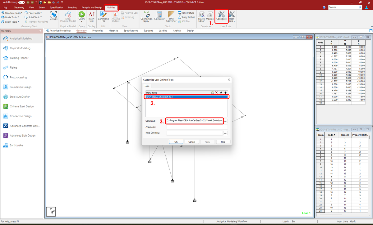 Staad Pro Bim Link For Steel Connection Design Aisc Idea Statica